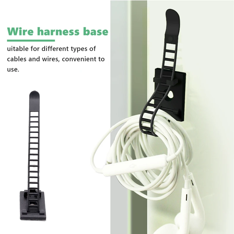 Adjustable Cable Holder Set Management, Cable Clips Of Cable Fixing Wire Holder With Adhesive Secured Backing