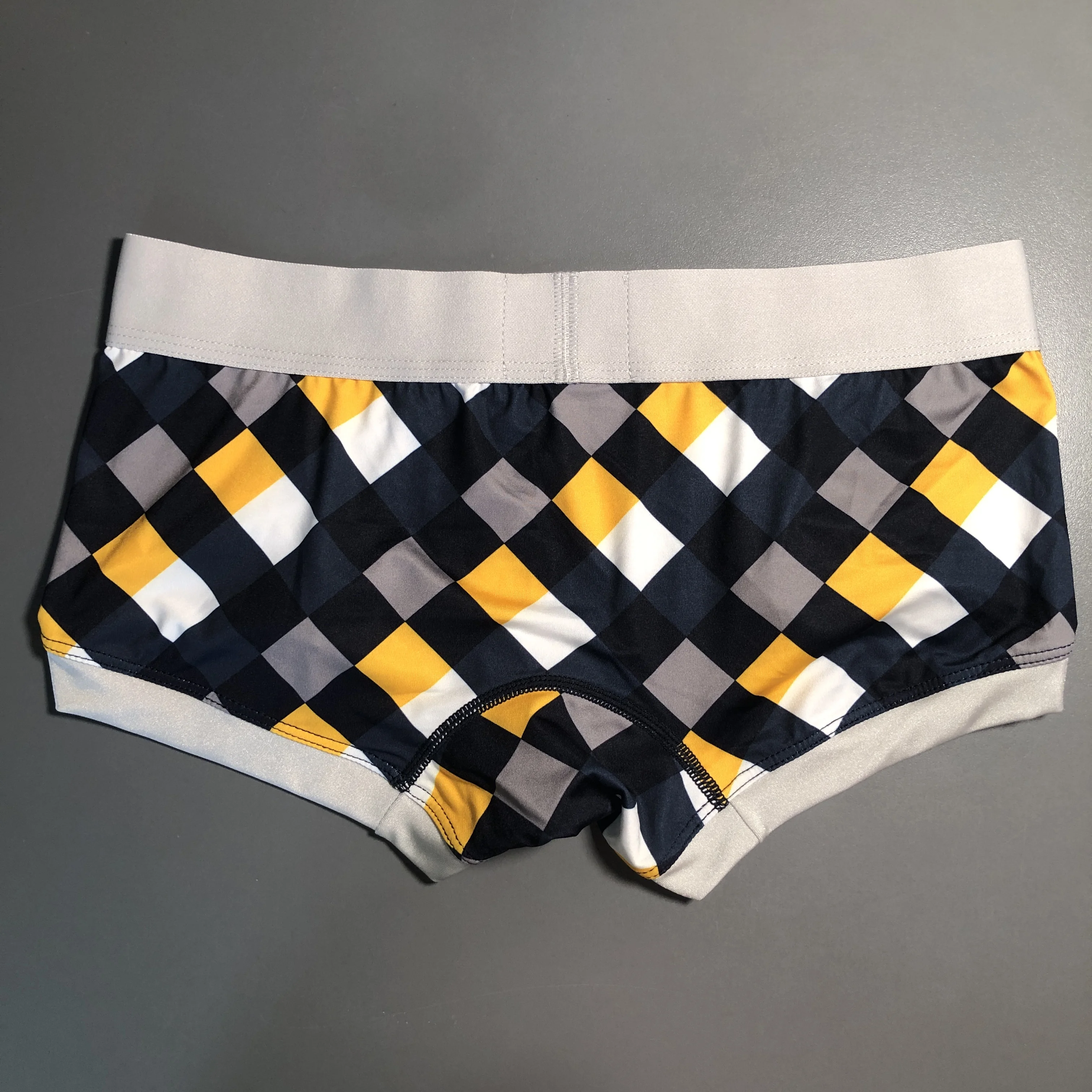 SEOBEAN Herren-Boxershorts mit niedrigem Bund, atmungsaktiv, kariertem Plaid-Print, trendige sexy Unterwäsche für junge Männer – Detail 7