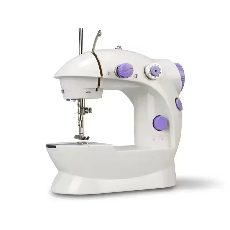 Mini Portable Electric Household Sewing Machine, Suitable for DIY Sewing Accessories, with Lighting and Foot Speed Control