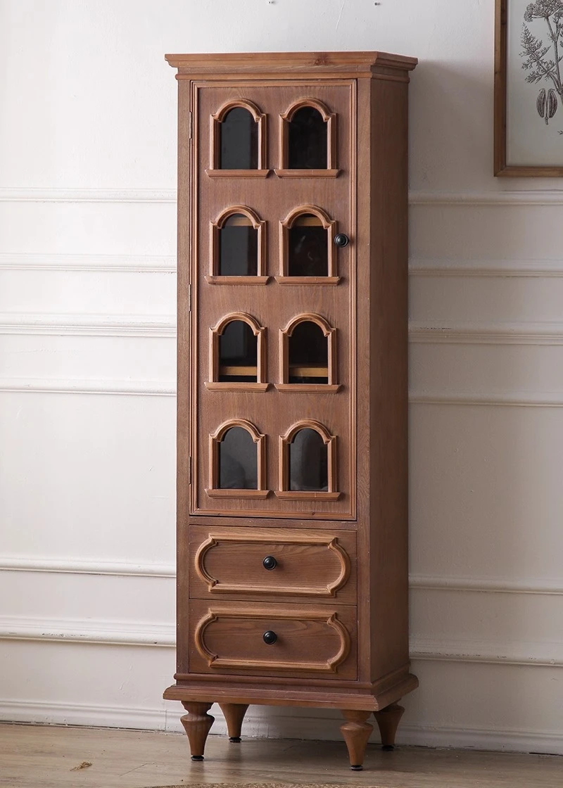 Glass door high cabinet entry living room decorative cabinet store wall locker