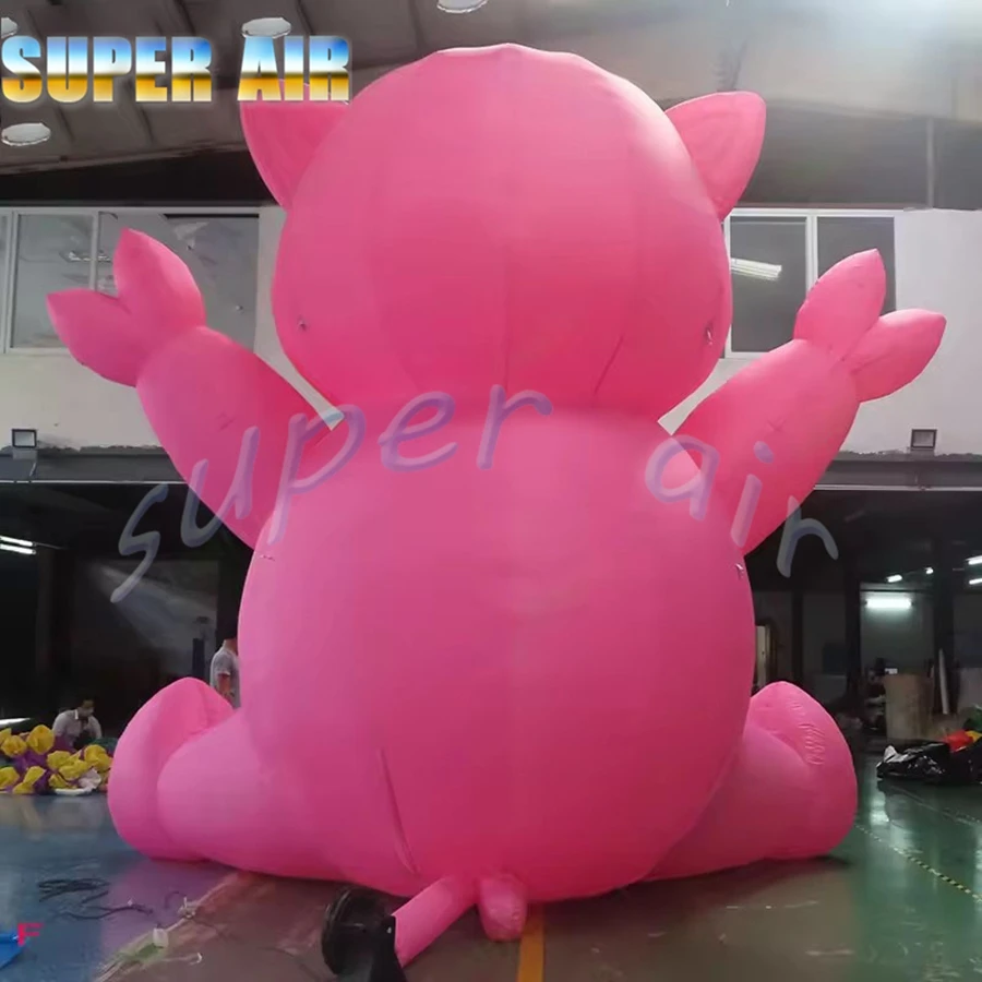 Modèle de cochon rose gonflable géant personnalisé, modèle de dessin animé gonflable pour enfants