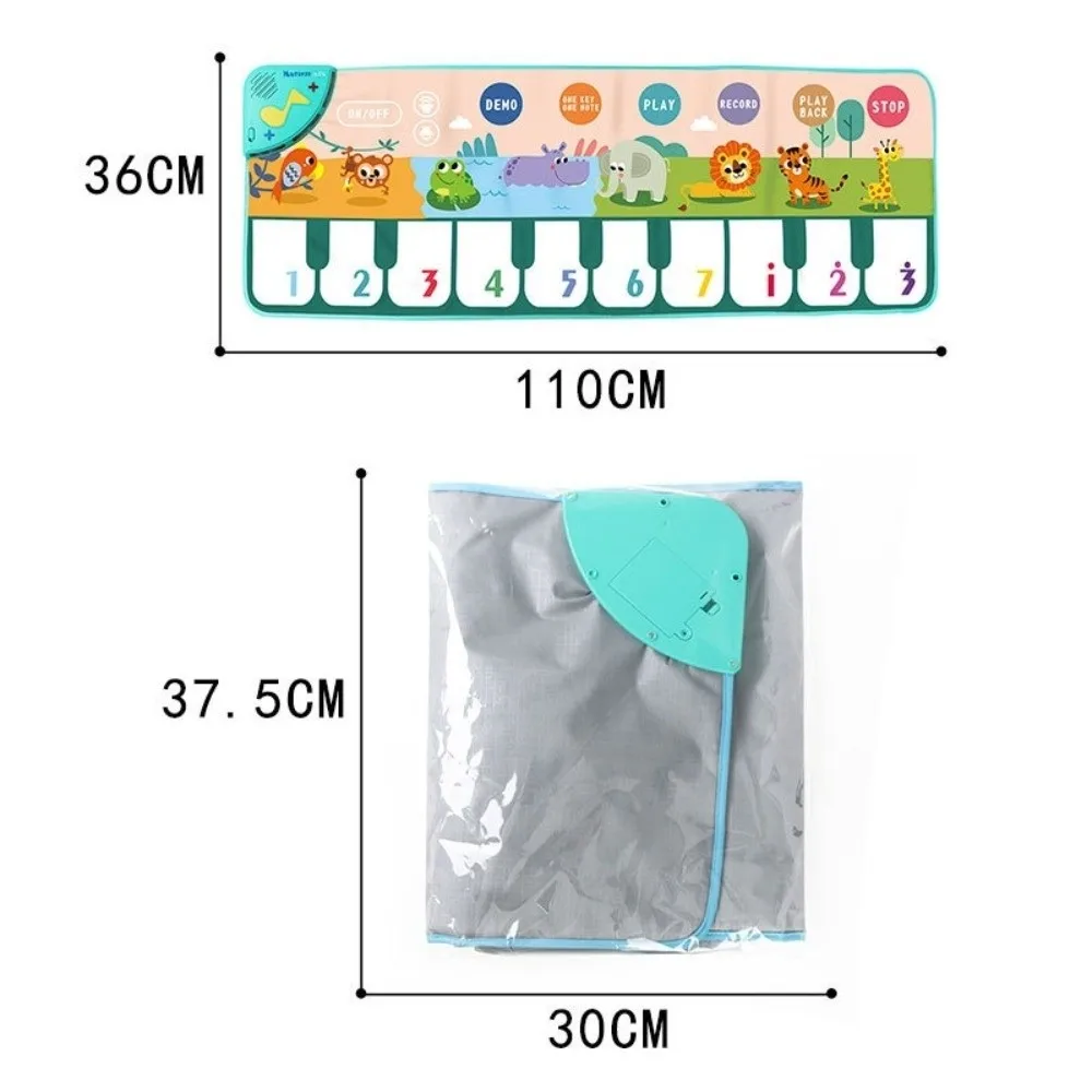 New 110*36cm Multifunctional Music Mat with 8 Animal Sounds Waterproof Music Piano Mat Keyboard Dance Mat Gift