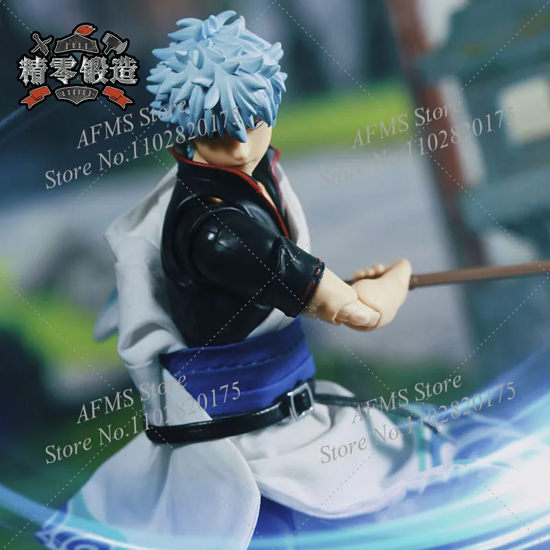 1/12 مقياس تحصيل الشكل أنيمي بوي الساموراي رداء كيمونو أبيض أزرق أنماط التمرير طباعة صالح 6 بوصة عمل الشكل الجندي #6