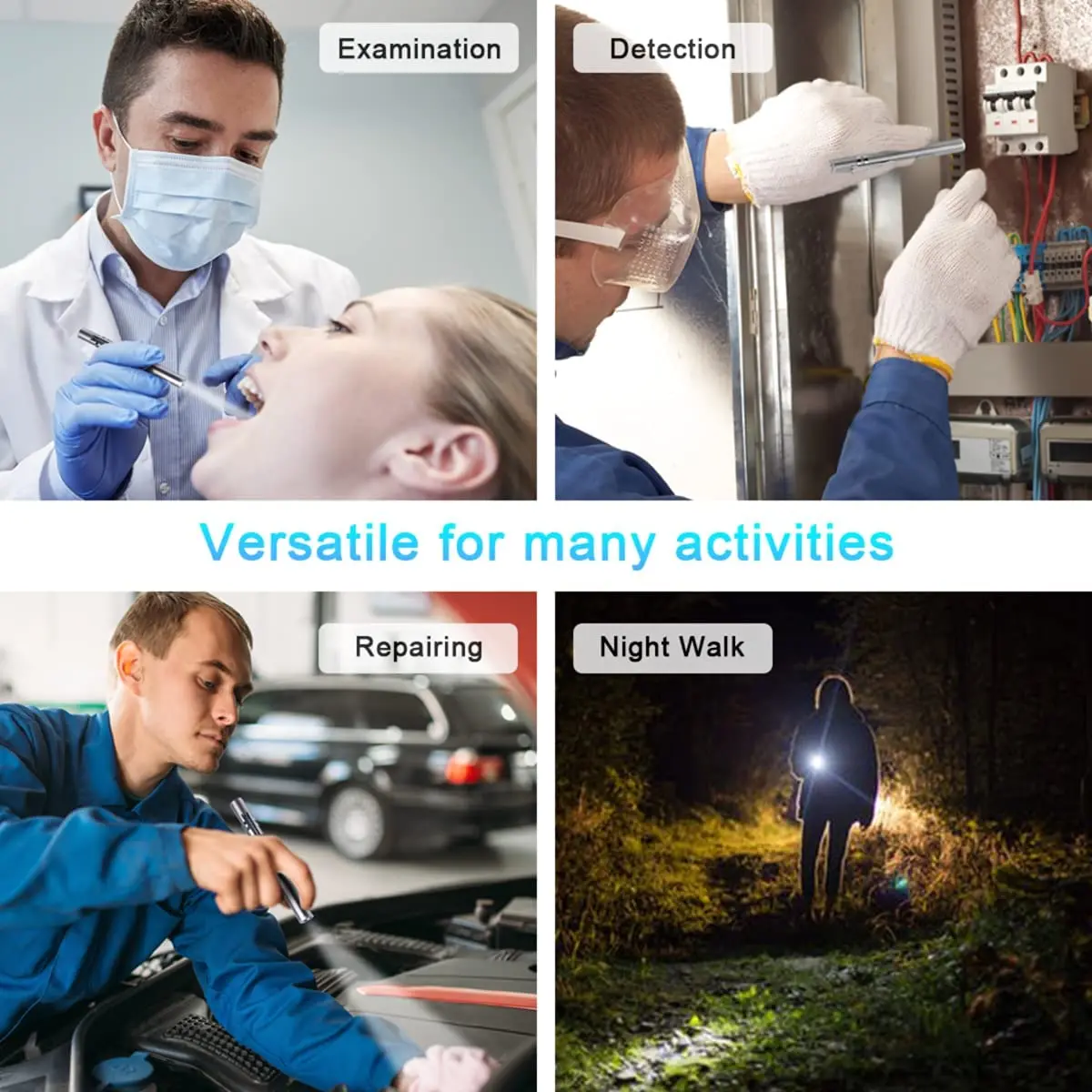 Medical Handy Pen Light USB Rechargeable Mini Nursing Flashlight LED Torch + Stainless Steel Clip Quality & Professional