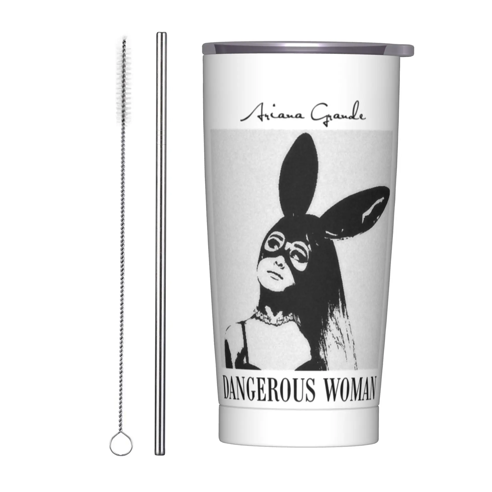 Stainless Steel Tumbler Dangerous Woman Arianas Grandes Coffee Mug  Portable Hot Drinks Mugs Cup Beach Water Bottle