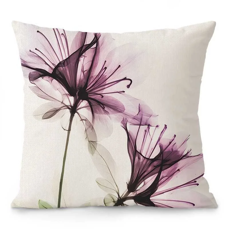 Beautiful flower pillow cover modern simple sofa living room office by pillowcase waist pillow fabric home decoration