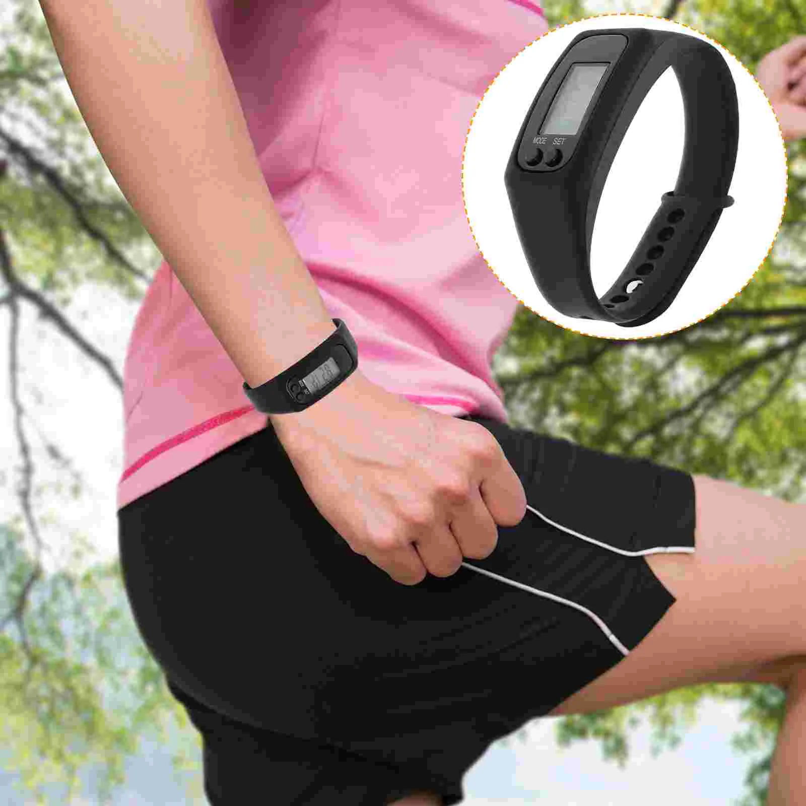 

LCD Display Digital Smart Plastic Pedometer Bracelet Waterproof Single Functional Walking Distance Run Step Watch Counter