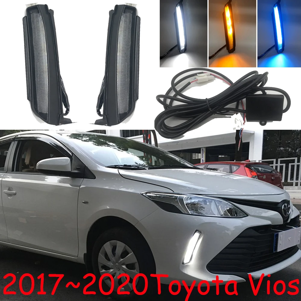 

car bumper head light for Vios daytime light LED DRL 2017~2020y car accessories headlamp vios fog lamp