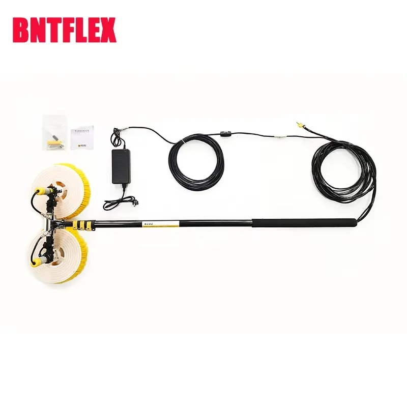 7.5m Double-Head Solar Photovoltaic Panel Cleaner Robot 220V Water Spray Cleaning Equipment Roof Brush Rubber Making Machinery