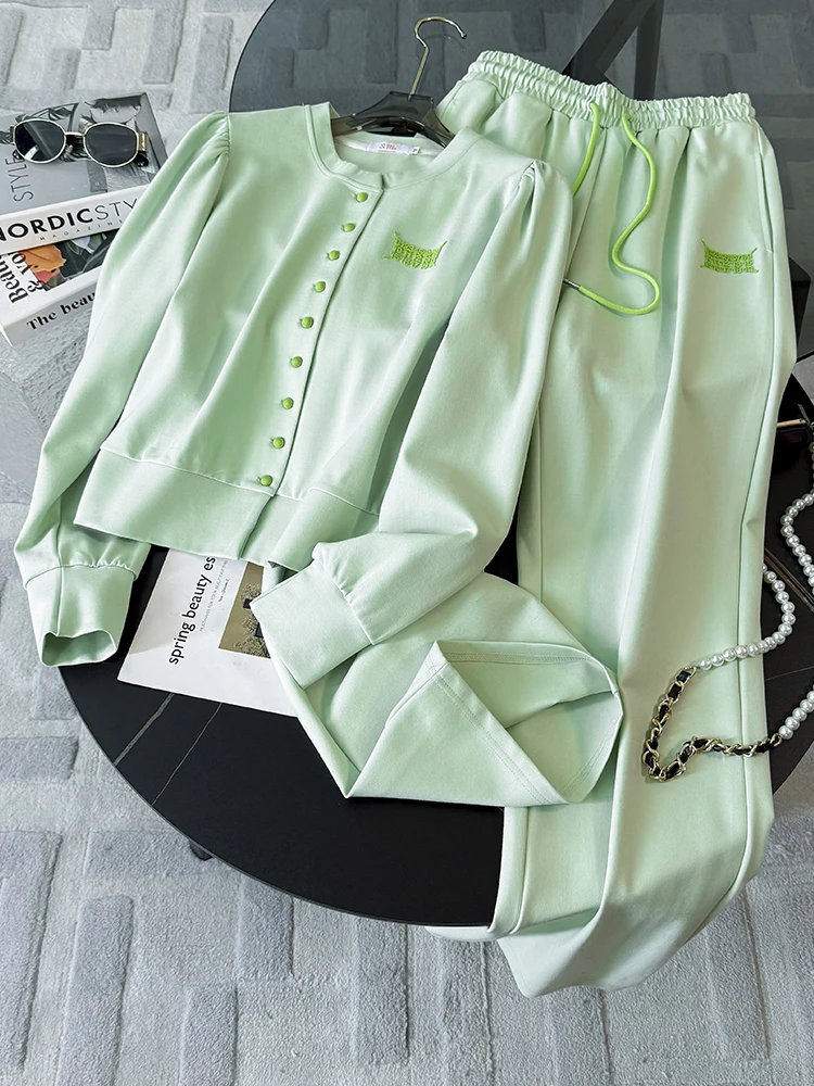 

Salt Series Autumn Sporty Casual Women's Set Half Globe Coat Top Wide Leg Pants Two Piece Set Fashionable Anti-Aging