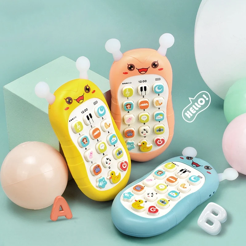 Babys pielzeug Musik Sound Cartoon Telefon schlafen Telefon Form Beißring Simulation Telefon Kleinkind früh pädagogische Kleinkind Geschenke