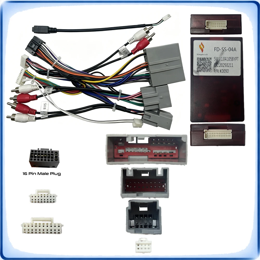 24Pin to 16Pin Car Radio Wiring Harness with CANBUS Decoder FD-SS-04A for Ford F150 Raptor 2010-2012