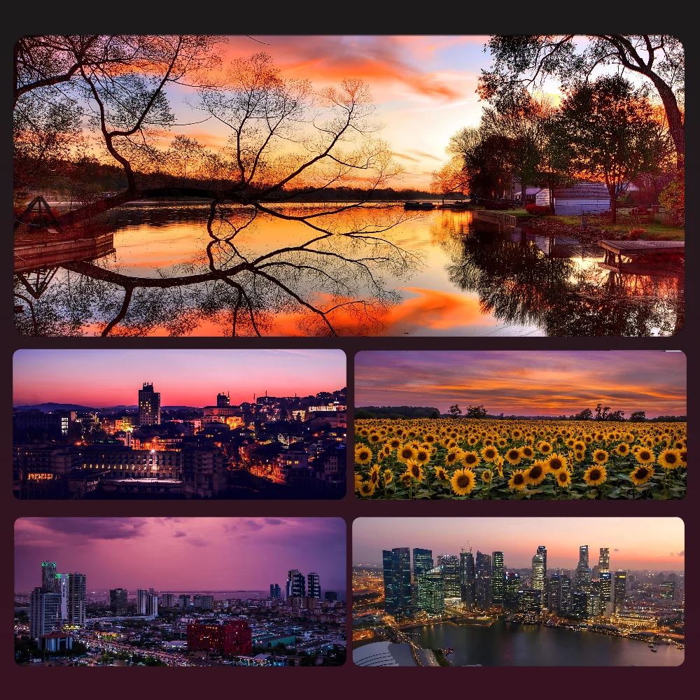 

Sunset Mousepad Mouse Mat Desk Mat With Pad Gaming Accessories Prime Gaming XXL Keyboard Pad