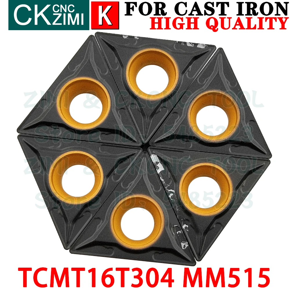 TCMT16T304 MM515 TCMT 16T304 MM515 TCMT 31.51 카바이드 인서트 외부 튜닝 인서트 도구 TCMT16T3 TCMT 16T3 CNC 금속 선반 절단 도구 주철용