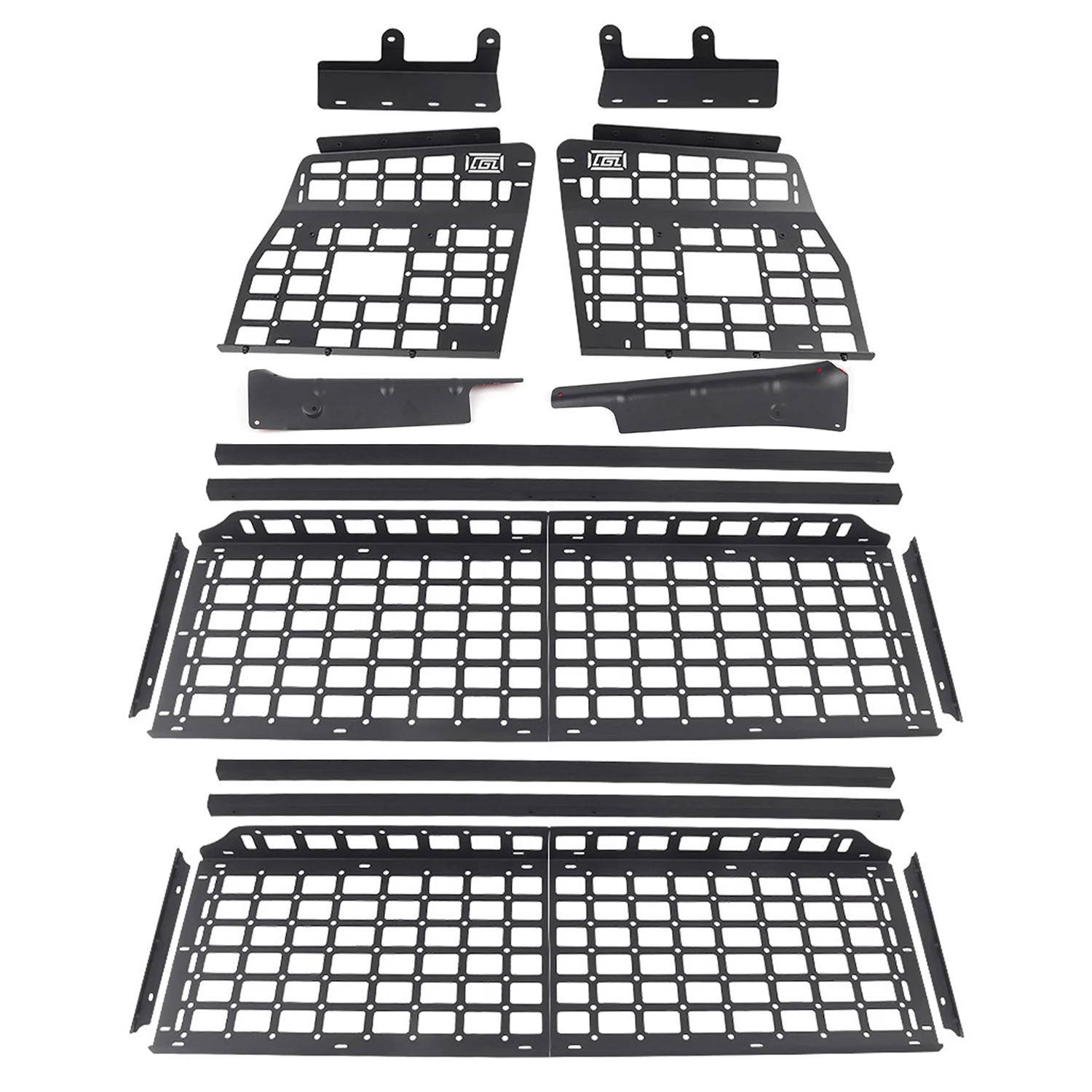 For Toyota Land Cruiser LC200 J200 2008-2021 8 Seat Molle Panel Rear Trunk Shelf Double Layer Racks Cargo Organizers 1 Set