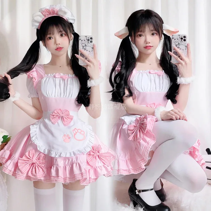 2025 yiyi حجم كبير مثير خادمة تأثيري لوليتا لطيف القط مخلب جرس صغير فستان الأميرة Disfraz أنيمي سيفيكا موحدة خادمة Di