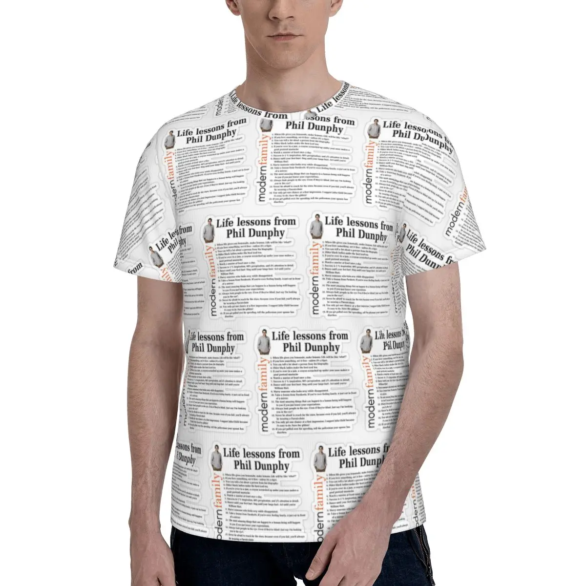 Life Lessons Phil Dunphy T-Shirt for Men Cotton T Shirts Men's Tees Short O-Neck Summer Clothes Tops