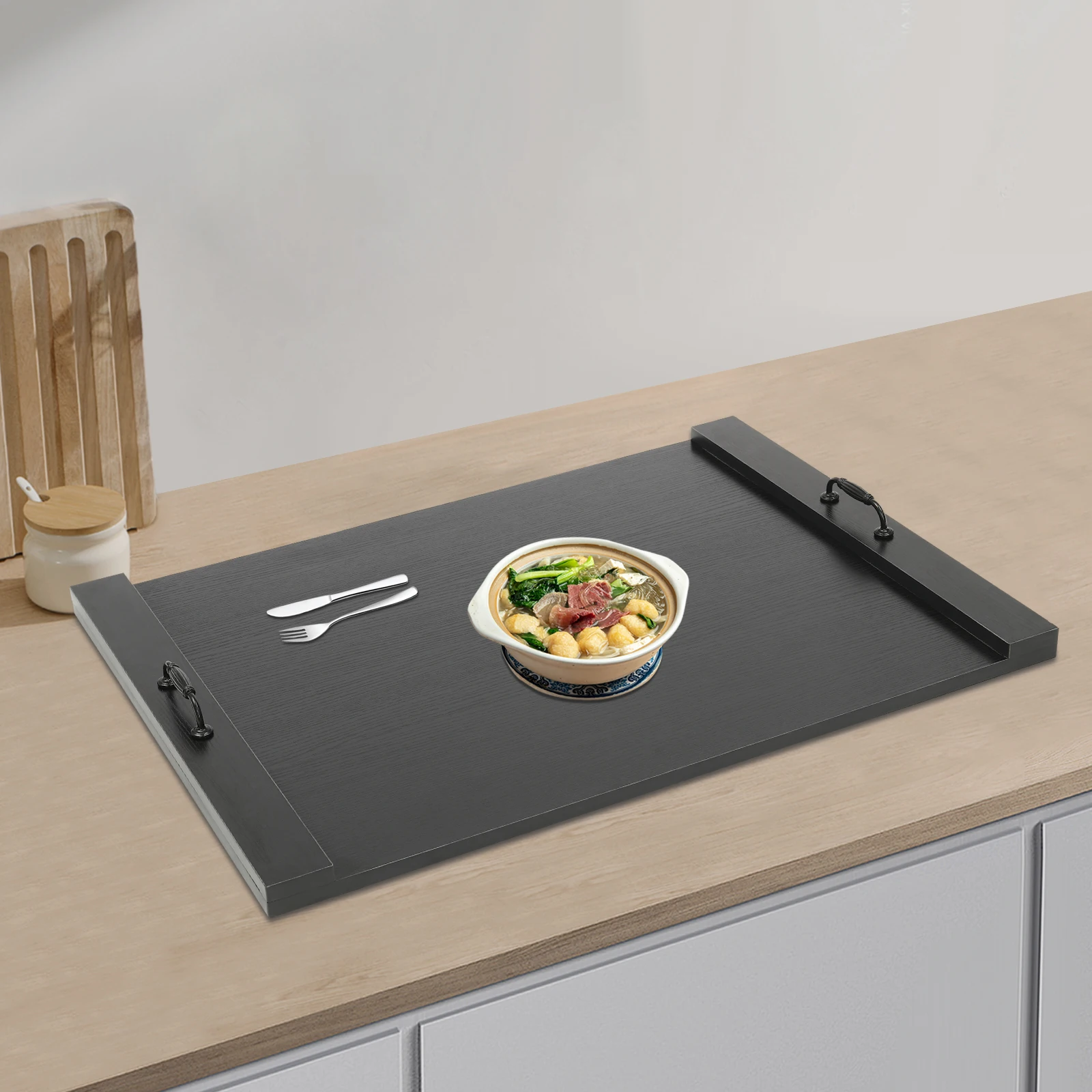 

Solid Wood Stove Cover 30x22 Inch, Kitchen Countertop Protector Board with Handles, Extra Workspace for Small Apartment