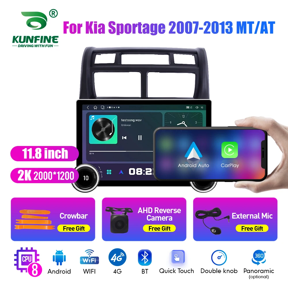 

11.8 Inch 2K Double Knobs 2 Din Car Radio For Honda Sportage2007-2013 Car Radio DVD Multimedia Video Player Android Auto Carplay