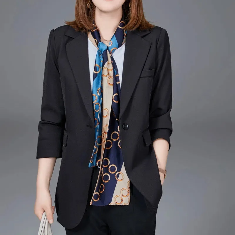 New Oversized Women Blazers Autumn Office Lady Pocket Blazer Women Jackets for Women Black Suit Coats Ladies Casual Tops L - 7XL