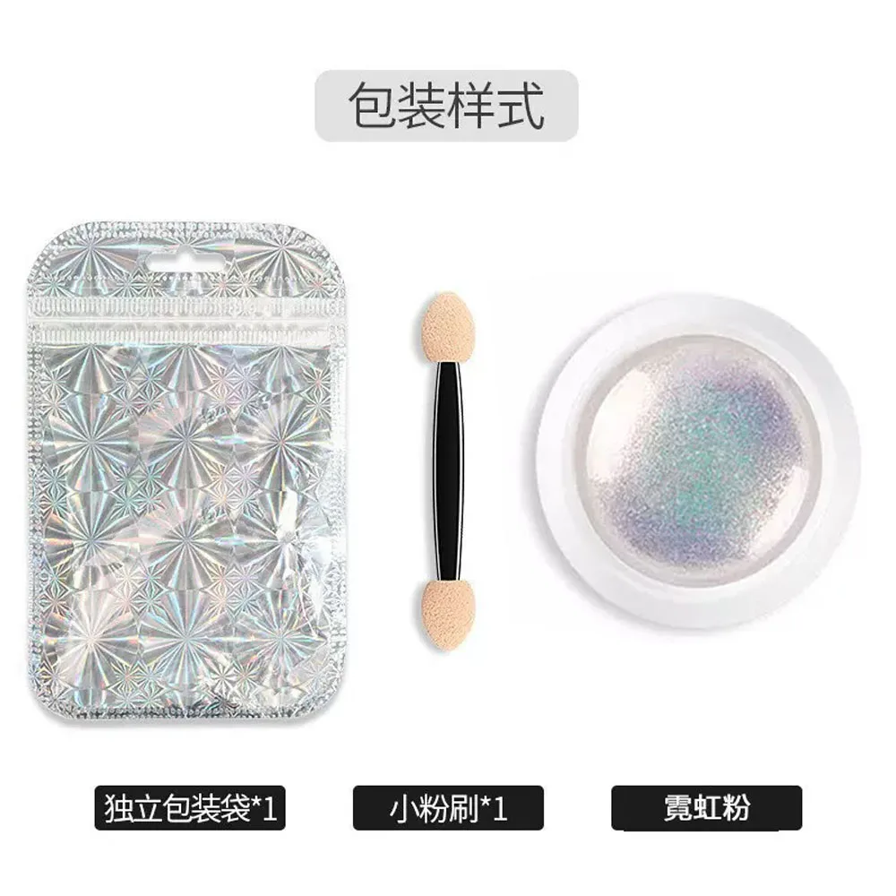 1Jar Pearl Effect Nail Powders Mirror Aurora Chrome Mermaid Nails Art Powder Rainbow AB Magic Mirror Pearl Shell Powder Supplies