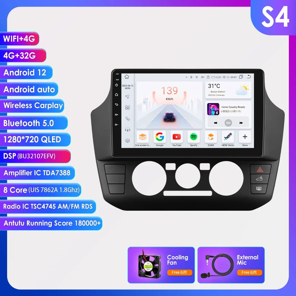 4G Carplay Android 13 Autoradio Voor Volkswagen Up! 2017-2023-Up Handleiding A/C Auto Multimedia Gps 2din Autoradio 360Camera 7862 Dsp