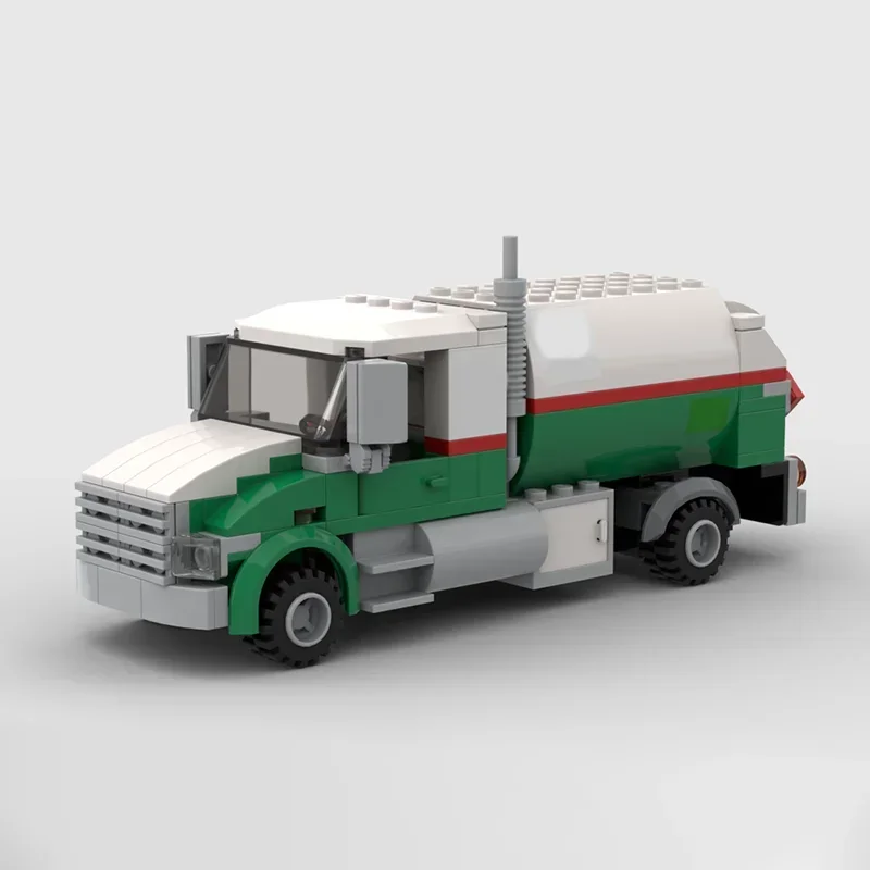 Octan Fuel Truck Model Moc Building  Brick Urban Sanitation Series Technology Blocks Gifts Toys For DIY  Assembly Gift Sets