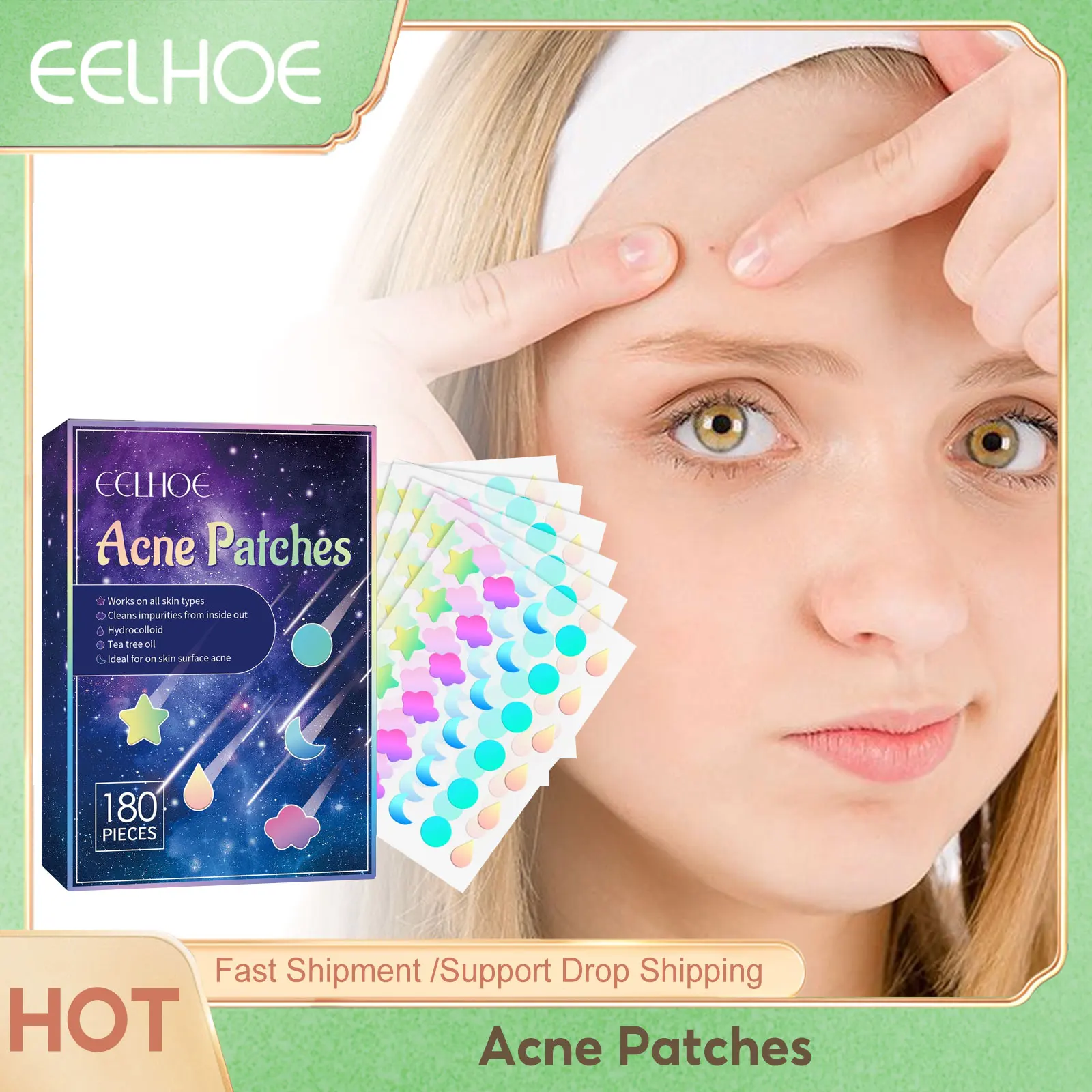 

EELHOE Pimple Patches All Colors Blackheads Removal Shrink Pores Remover For Face Pimple Treatment Refine Pores Patch Waterproof