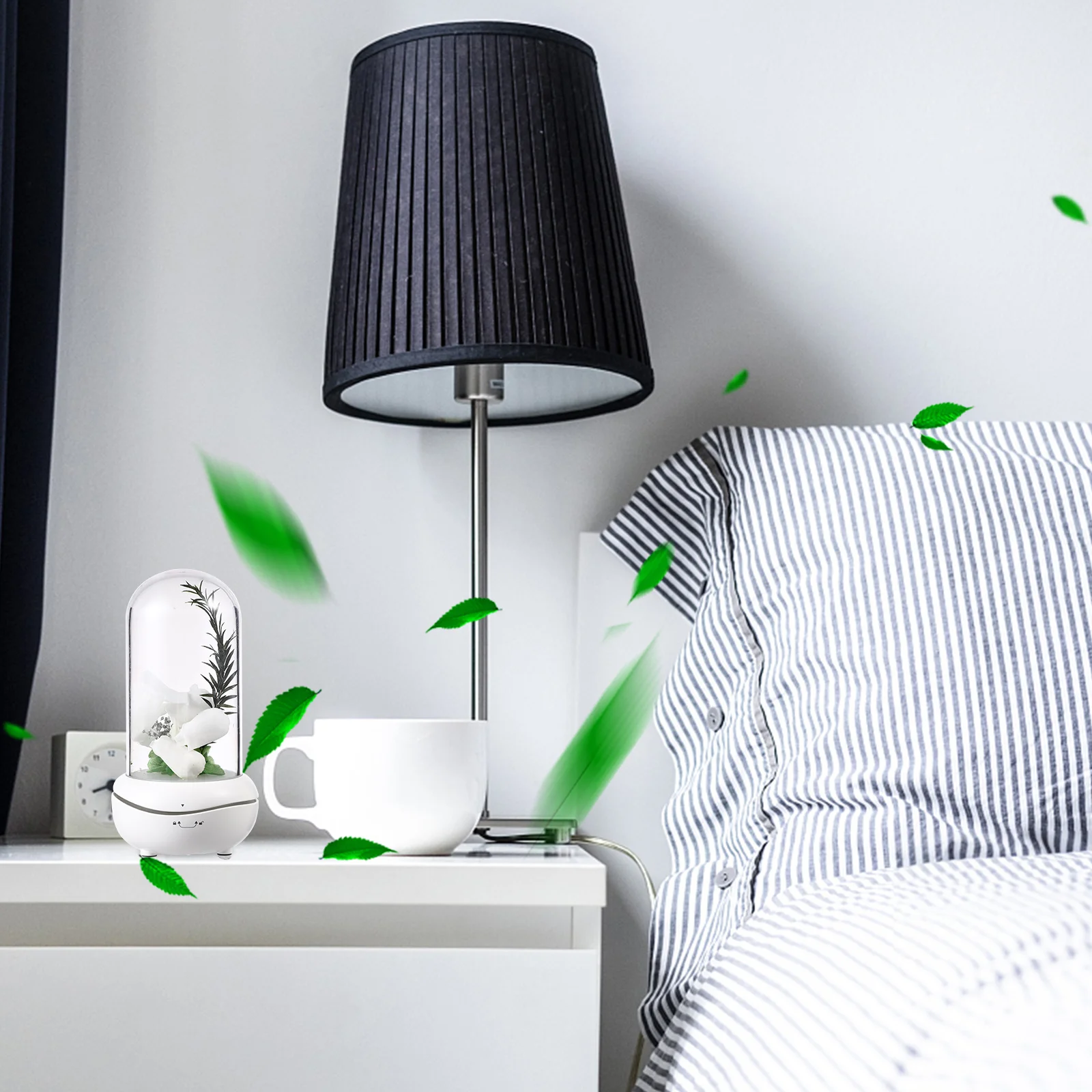 

Eternal Flower Humidifier with LED Light White Rose Scent Diffuser USB Powered Mini Aroma Mist Maker for Room Spa Yoga