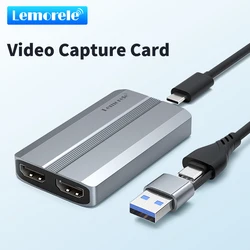 Lemorele 4K scheda di acquisizione Video ingresso compatibile HDMI uscita 4k 30hz 4k 30Hz per la registrazione di giochi Live Streaming Grabber per PS4/5