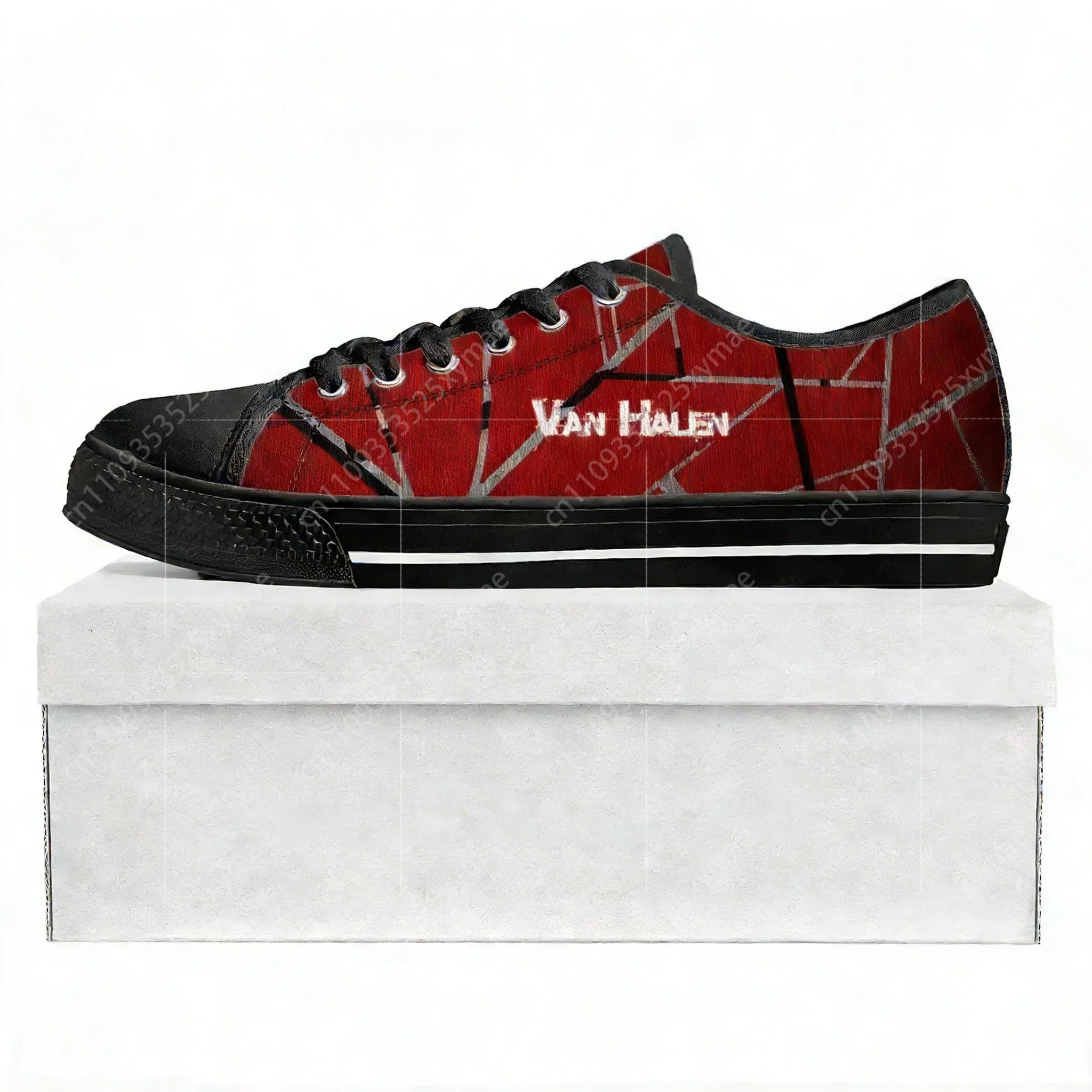 

Van Halen 5150 Stripe Metal Rock Band Low Top Sneakers Mens Womens Teenager Canvas Sneaker Couple Shoes Custom Shoe