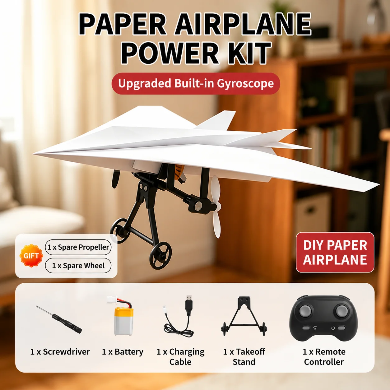 RC Paper Airplane Remote Control Plane Electric Power Lightweight Foldable Diy Long Range Stable Flight Education Model Toys
