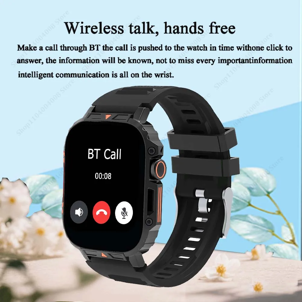 في الهواء الطلق العسكرية ساعة ذكية الرجال مراقبة الصحة بلوتوث دعوة اللياقة البدنية الرياضة مقاوم للماء متعددة الوظائف النساء ساعة أندرويد Ios