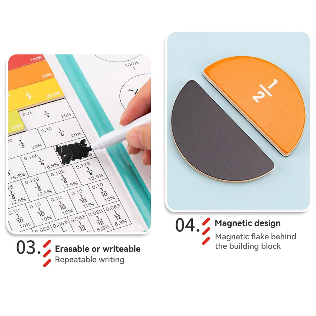 Magnetic Fraction Learning Base Lower Grade Math Nuclear Denominator Operation Cognitive Calculation Mathematics Teaching Tools