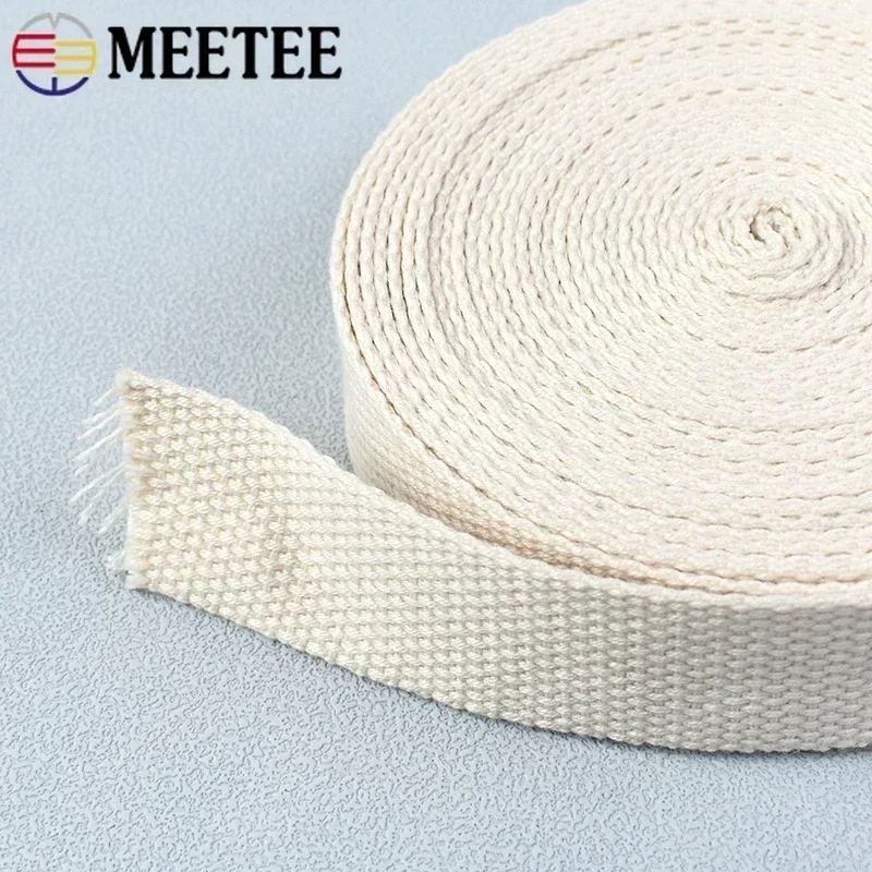 10Meters 20/25/32/38/50mm Cotton Webbing 1.3mm Thick Canvas Bag Strap Backpack Band Clothes Ribbon Tape DIY Sewing Accessories