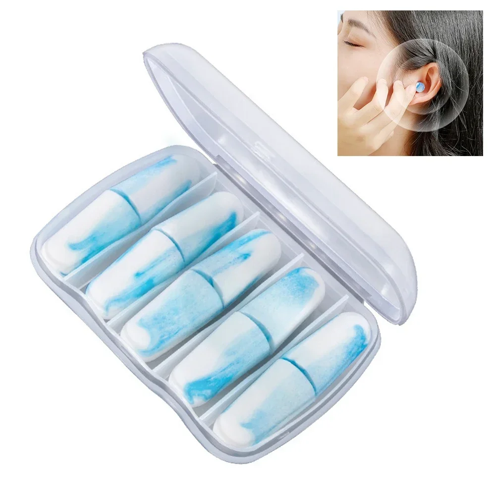 10Pcs Sound Insulation Earplugs for Sleep Soft PU Sponge Noise Reduction Ear Protection Washable Sleeping Earplugs Anti Noise