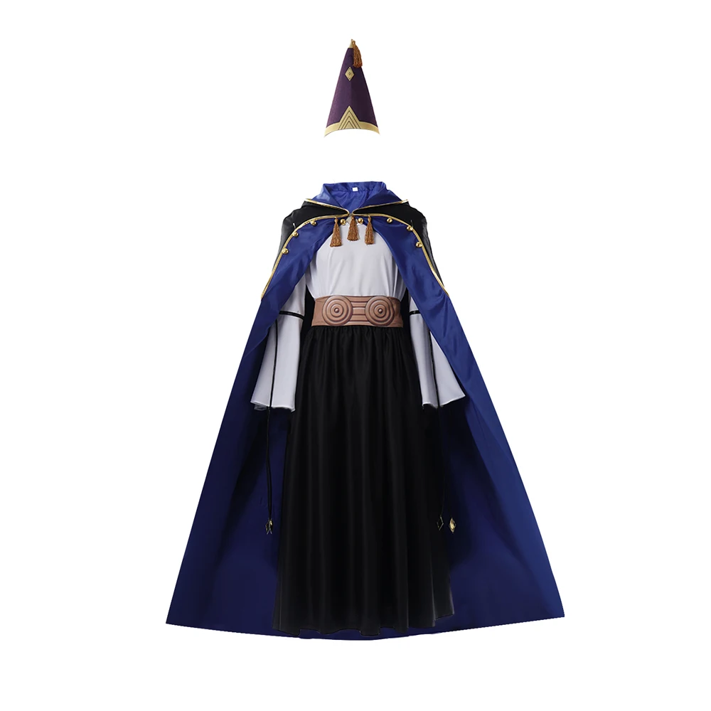 Olruggio Cosplay Costume Men Hat Cloak Dress Anime Tongari Cos Boushi no Atelier Roleplay Witch Hat Disguise Atelier Halloween view 2