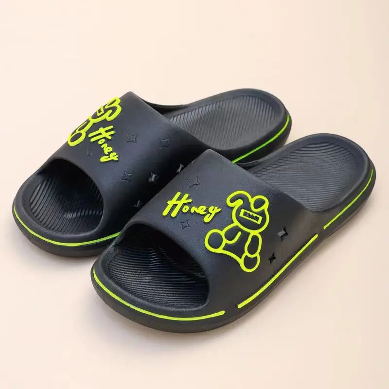 2023 New Man's Summer One Word Casual Slippers Parent-Child Soft Sole Non Slip Home Slippers Bathroom Slippers