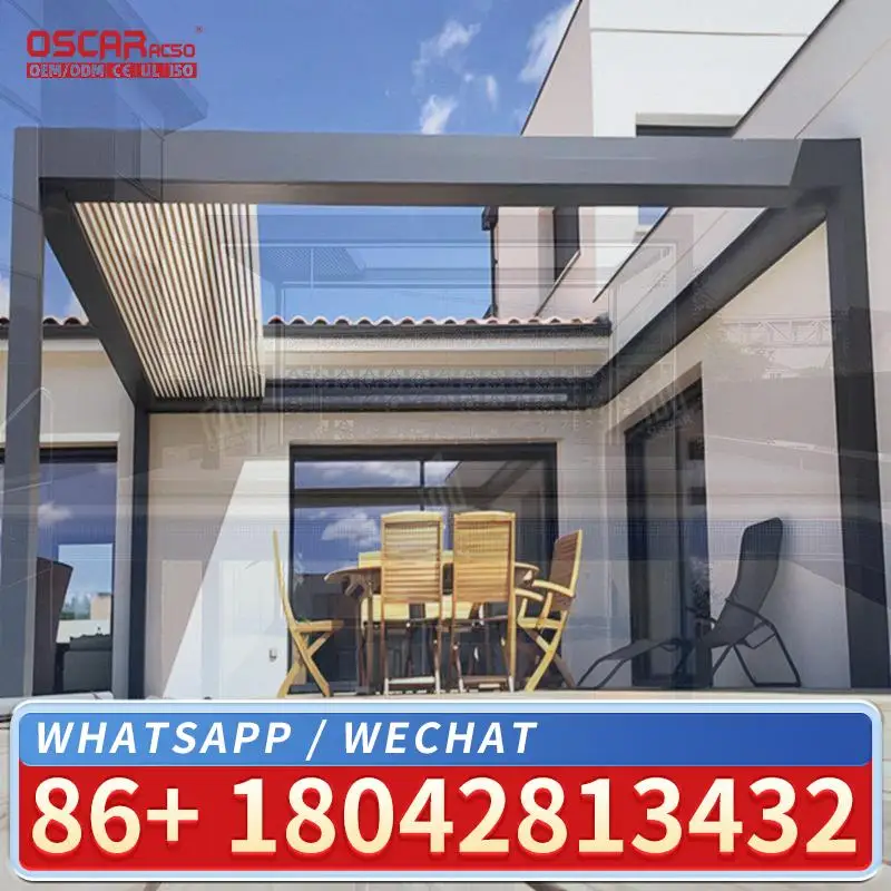 Outdoor Aluminum Pergola Pavilion for Garden High Quality 5x5 Waterproof Fabric Customized Ideal for Backyard Patio and Balcony