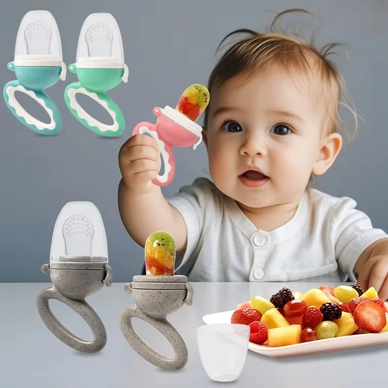 

Shark Shape Infant Baby Food Fruit & Vegetable Feeder with Medium Mesh Bag Food Grade Liquid Silicone Yummy Nourishment Feeding