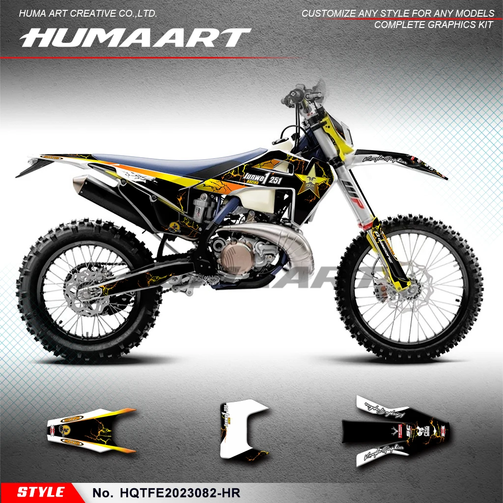 HUMAART Graphics Kit Racing Sticker Kit for Husqvarna TE FE TC FC TX FX FS 125 350 450 501 2019-2023, HQTFE2023082-HR