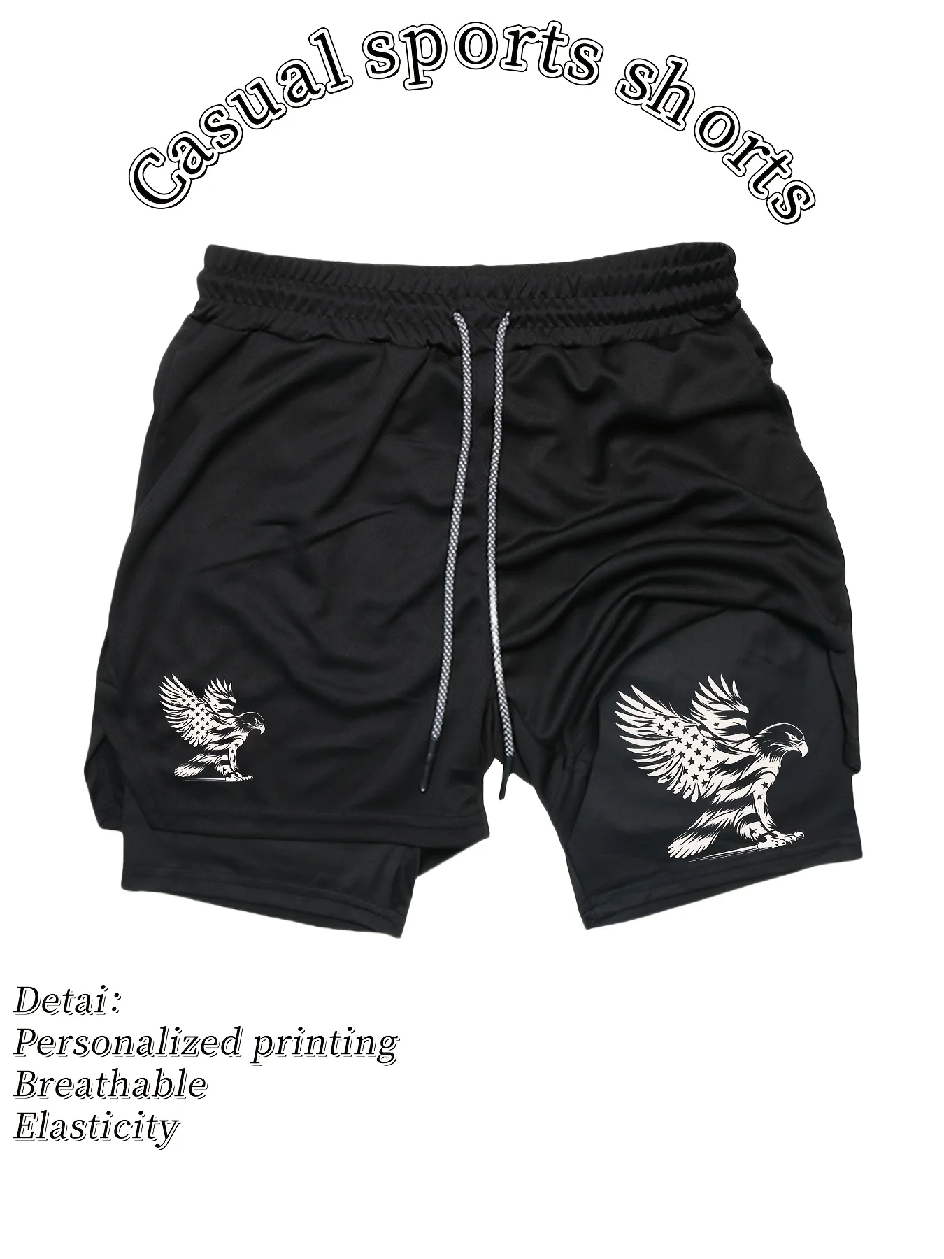 

2025 New Men'S Summer Quick-Dry Fitness Shorts Micro-Elastic Breathable Running Training Pants with Trendy Print
