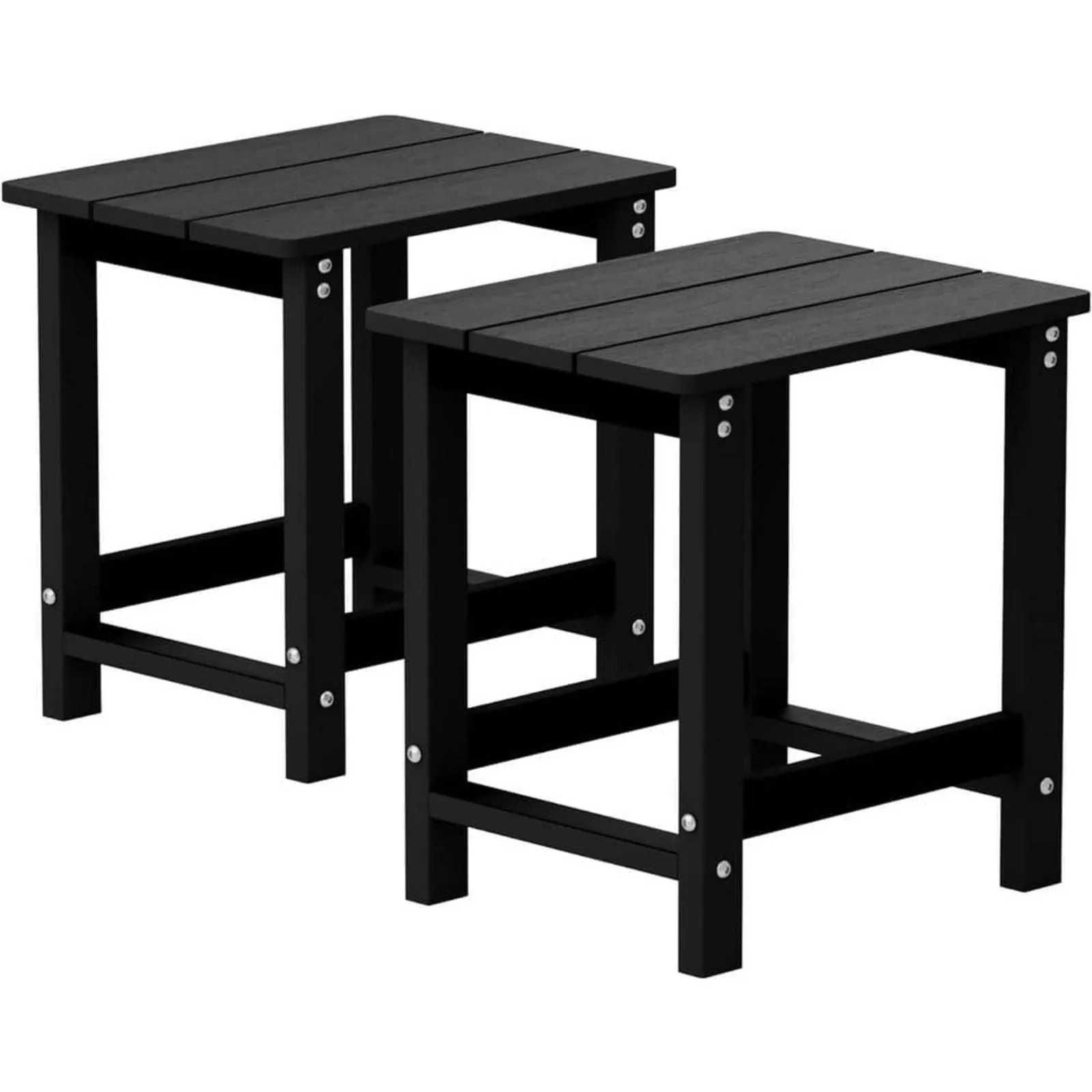 

US 16.7 in. H White Square Plastic Adirondack Outdoor Side Table (2-Pack)