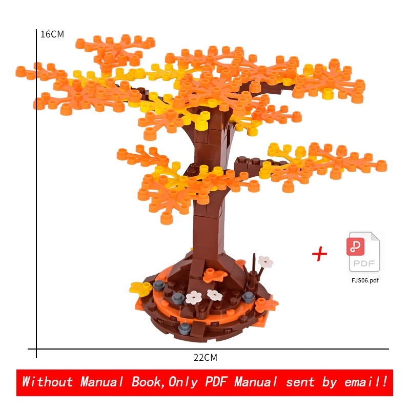 Décennie s de construction MOC pour enfants, idées de tiges créatives, ville, plante, arbre, arbre, forêt, modèle, assemblage de briques bricolage, jouets, cadeaux de Noël