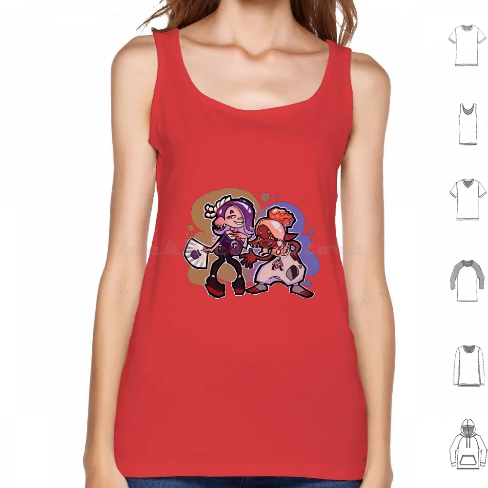 Shiver And Frye Tank Tops Print Cotton Splatoon Splatoon 3 Inkling Octoling Video Game Fanart Fanart