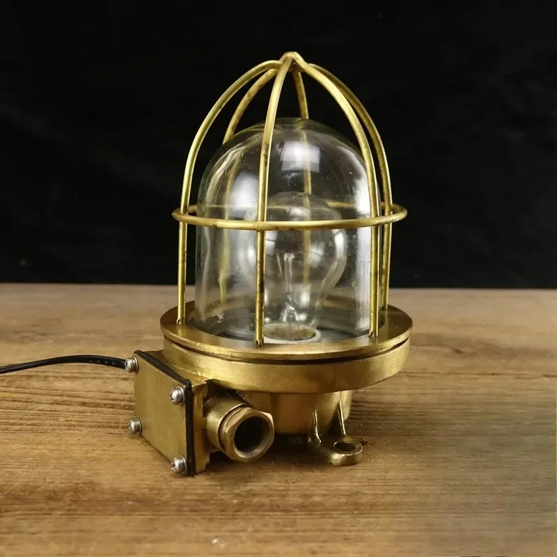 All copper old side lamp old boat  cabin top explosion-proof lamp merchandise B & B soft decoration industrial mining