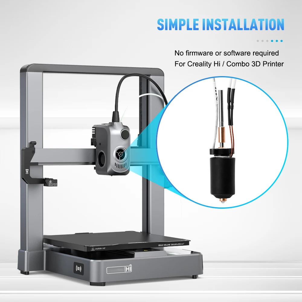 Voor Creality Hi Hi Combo Hotend Kit Gehard staal Alles-in-één mondstuk Siliconen hoes Keramisch verwarmingsblok 300 ° C3D Printeronderdeel