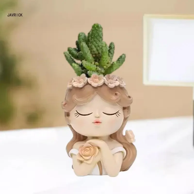 Pot fleur succulent en Silicone, moule ange fille porte-stylo, boîte rangement, conteneur D0LC