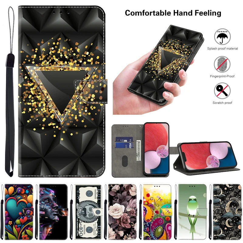 

3D Магнитный кожаный флип-чехол для Motorola Moto E13 E20 E22 22i E30 E32 32S E40, чехол-бумажник Moto G PLAY, стилус для телефона 2022/23/24