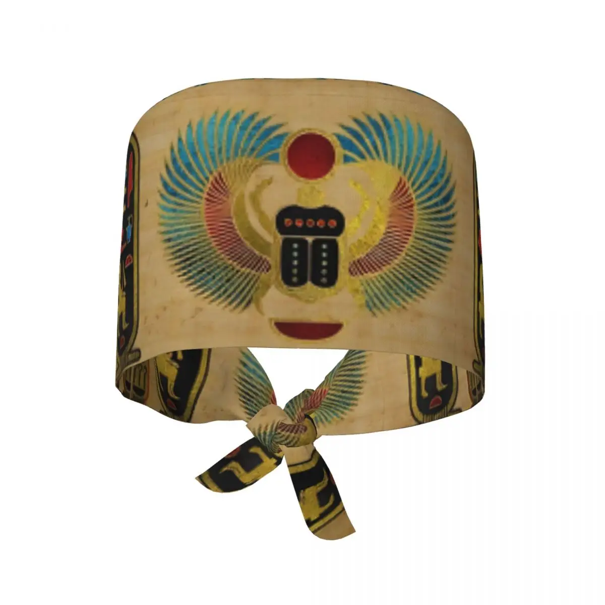 Working Caps For Unisex Egyptian Scarab Beetle On Papyrus  Nurse Hat Comfortable Work Scrubs Hat  Bandage Tie Back Medical Hat view 2